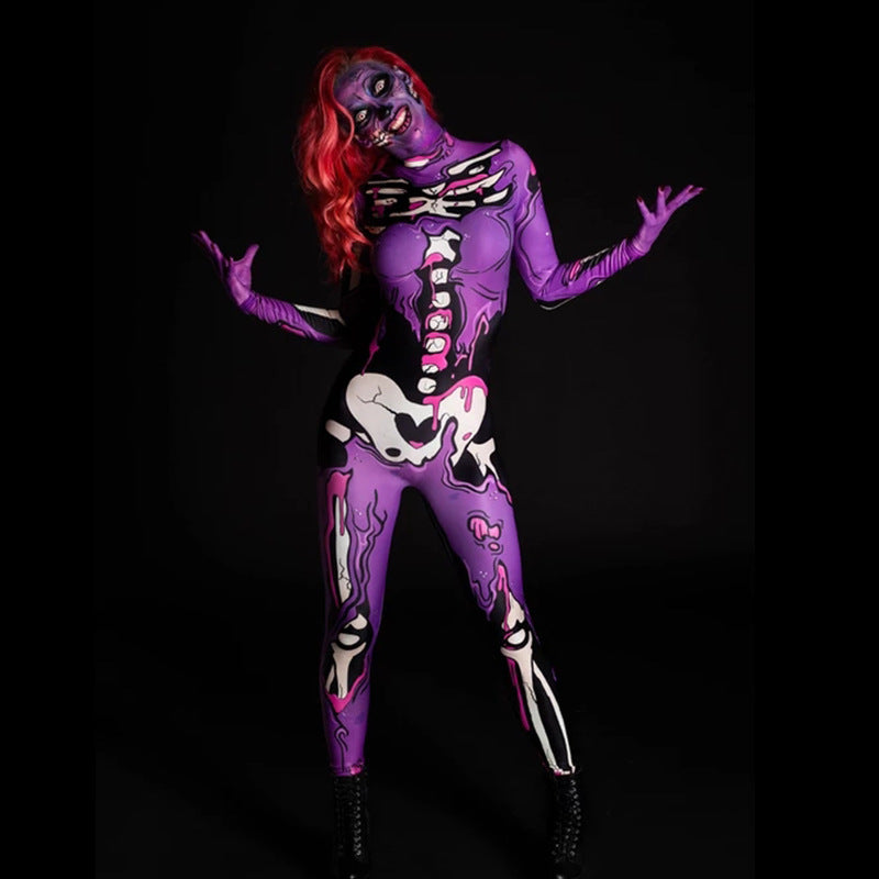 Ladies costume party horror 3D jumpsuit