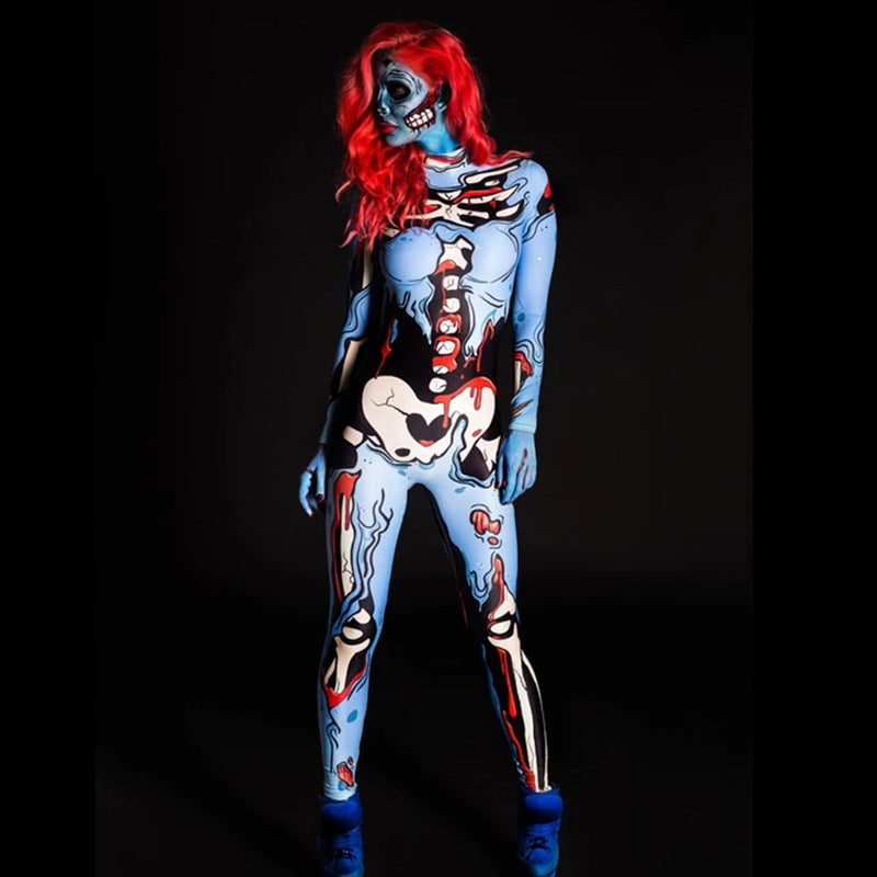 Ladies costume party horror 3D jumpsuit