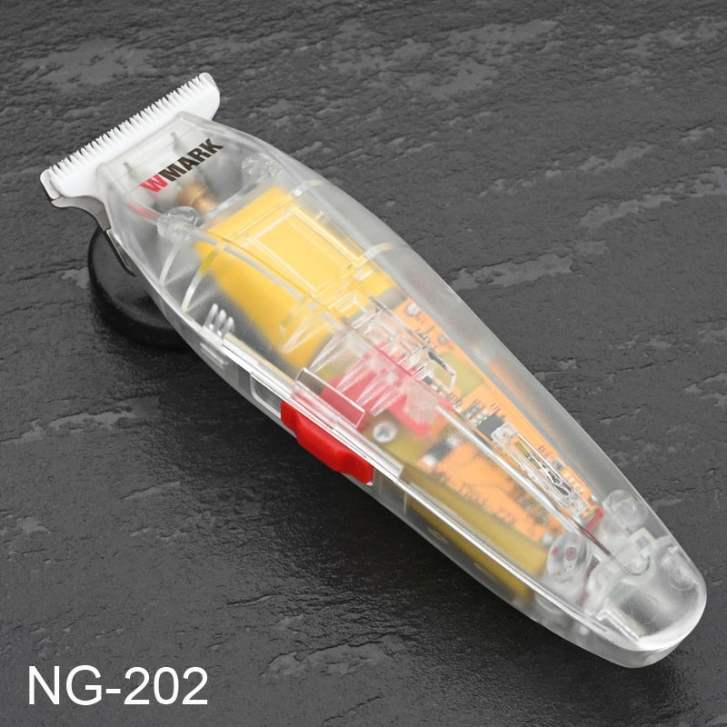 WMARK New NG-202 NG-212 Digital Transparent Style Detail Trimmer Professional Rechargeable Clipper 6500 RPM With 1400 Battery