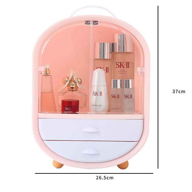 Makeup Organizer Cosmetic Storage Box Lipstick Rack Jewelry Storage Box Cosmetic Brush Portable Drawer with Cover Dust-proof
