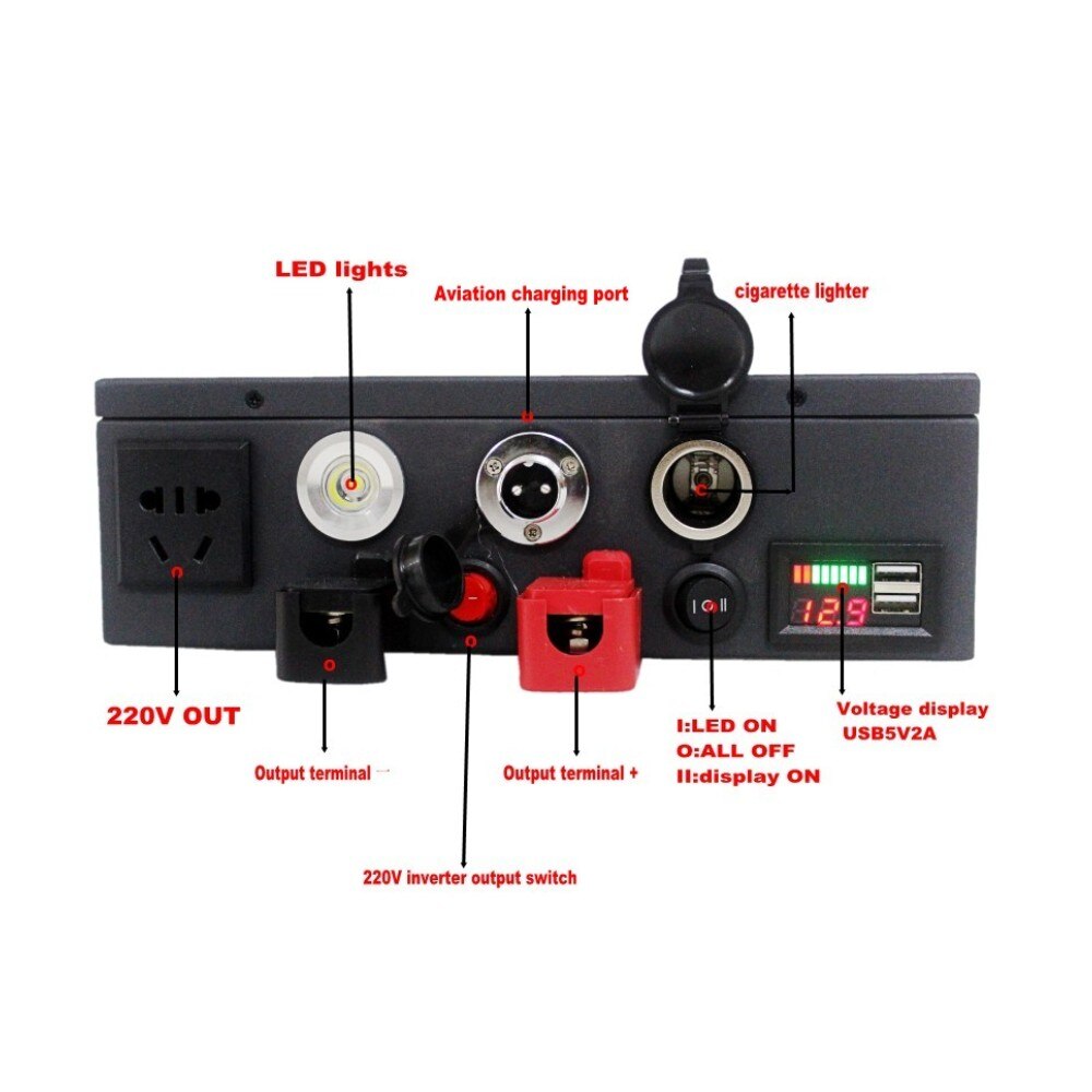 12V 100ah Rechargeable Battery 100A lifepo4 battery pack Inverter 220V AC350W with Bms For RV Solar and Engine Boat