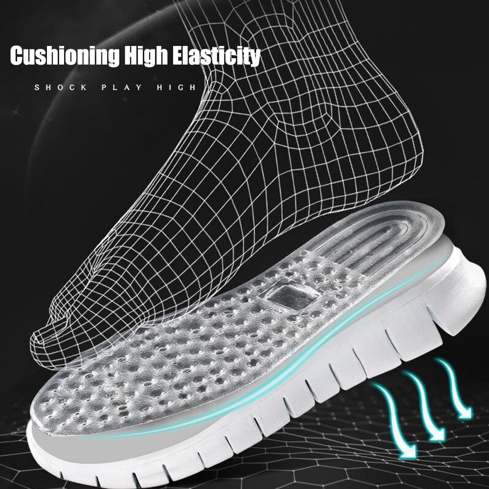 Comfort Sports Foot Massage Insoles for Plantar Fascitis Pain Relief Silicone Shoe Pads Men Sneakers Air Cushion Insole Women