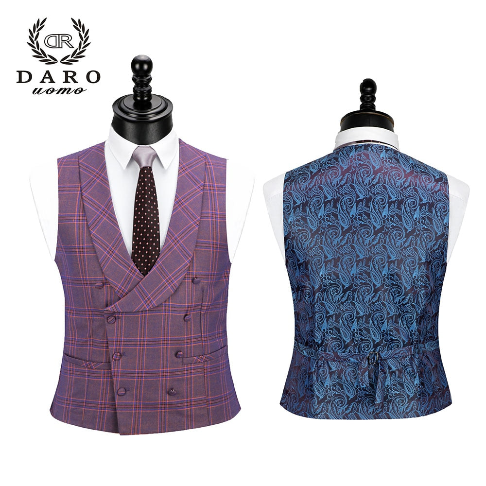 2023 DR DARO UOMO New Men Suits 3 Pieces Slim Fit Wedding Dress Suits Blazer Pant and Vest DRV8193