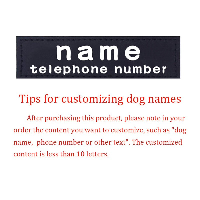 2PCS PU Personalized Dog Name Tag Name Patches for JULUS K9 Dog Harness Dog ID Tag Pet Dog Harness Label Sticker