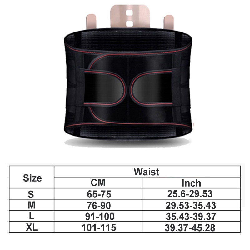 Orthopedic Tourmaline Self-heating Magnetic Steel Bone Waist Widen Belt Men Women Lumbar Support Back Brace Belt With 3pcs Pad