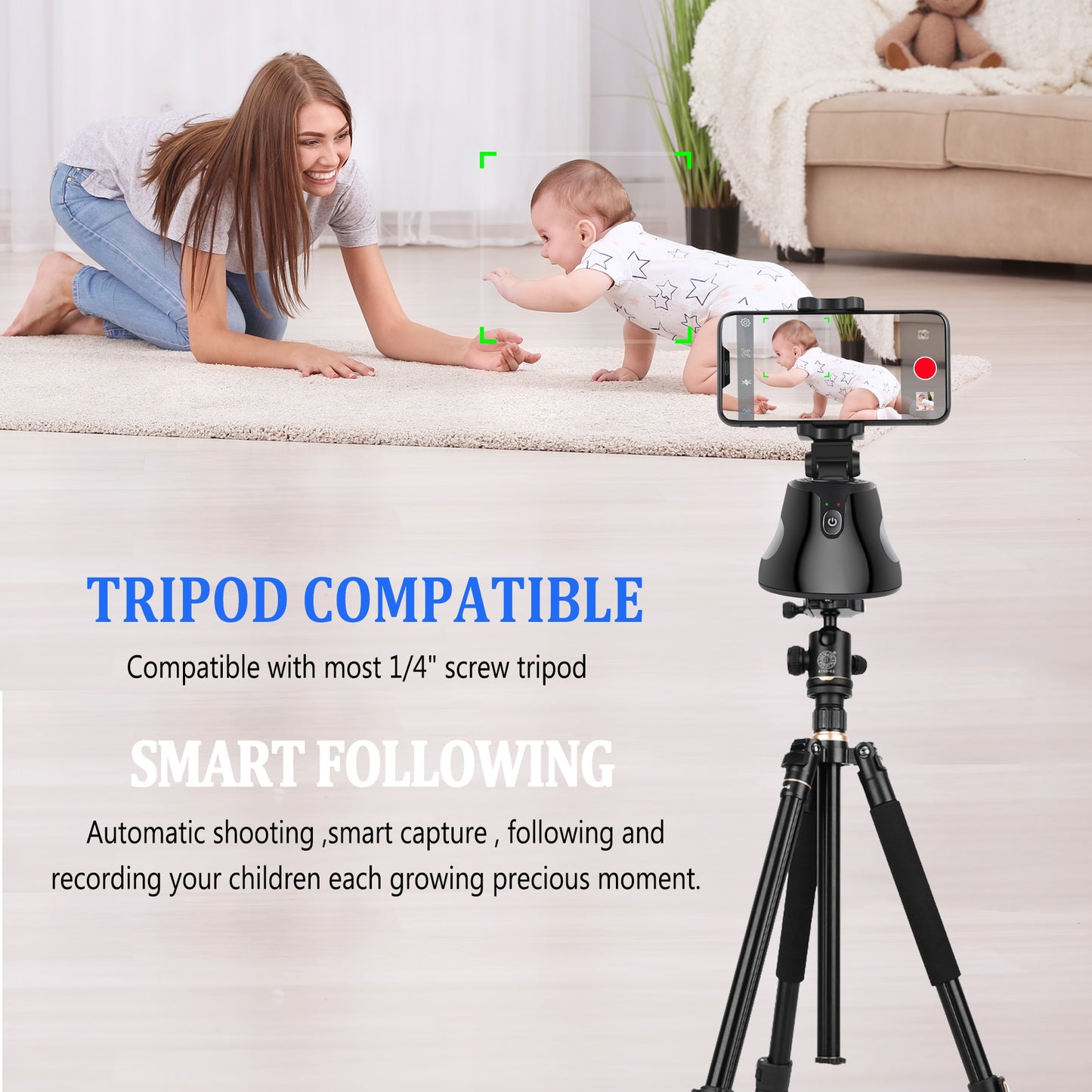 Portable All-in-one Auto Smart Shooting Selfie Stick , 360 Rotation Auto Face Tracking Object Tracking vlog Camera Phone Holder