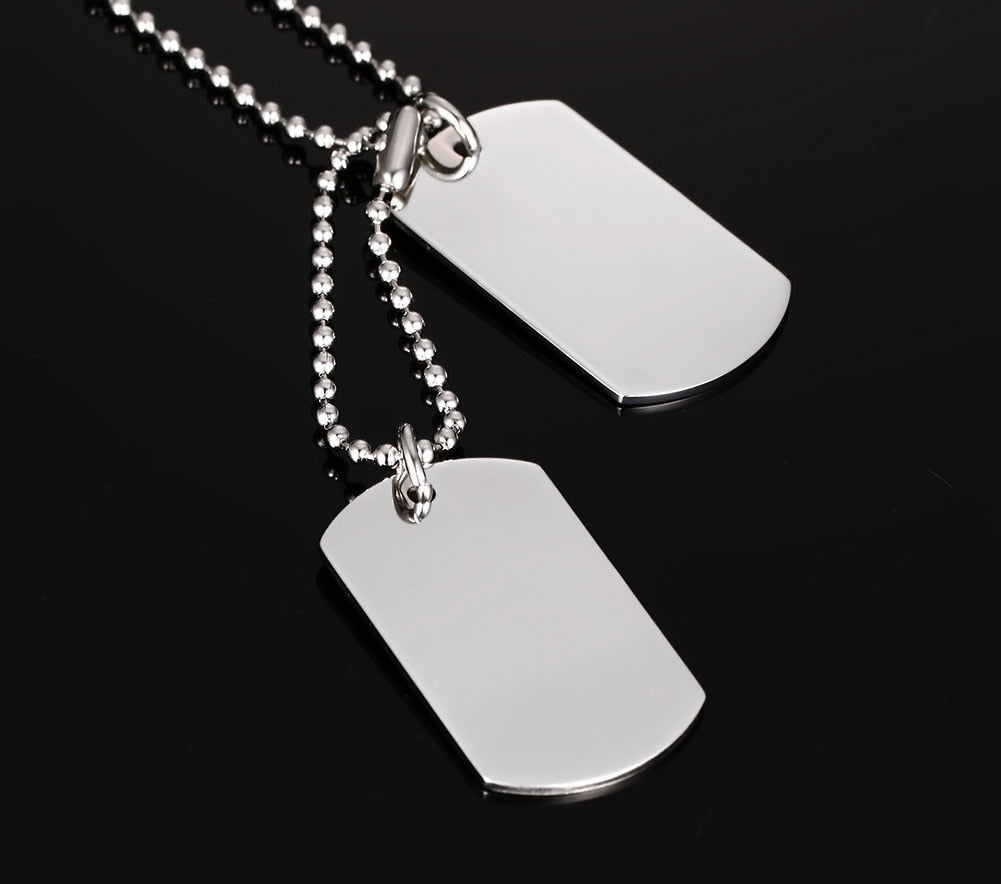 Vnox Stainless Steel Double Dog Tag Necklace for Men High Polished Pendant ID Men Jewelry 24" Chain Necklace