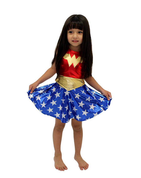SuperHero Girls Costume for Kids TuTu Dress Halloween Costume (3-9Years) Wonder Girls Party Dress
