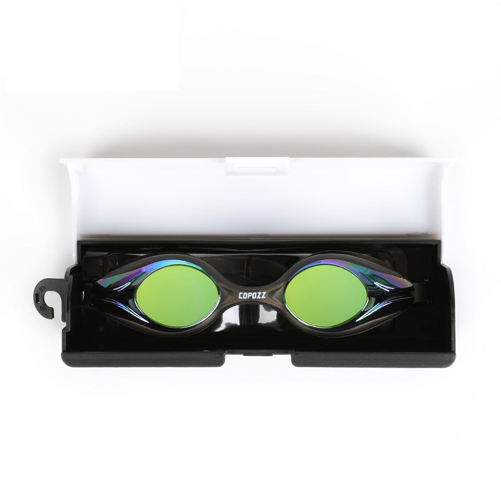 COPOZZ Professional Men Women Swimming Goggles Anti Fog Leak UV Protection Swim Eyewear Adjustable Adult Water Glasses Zwembril