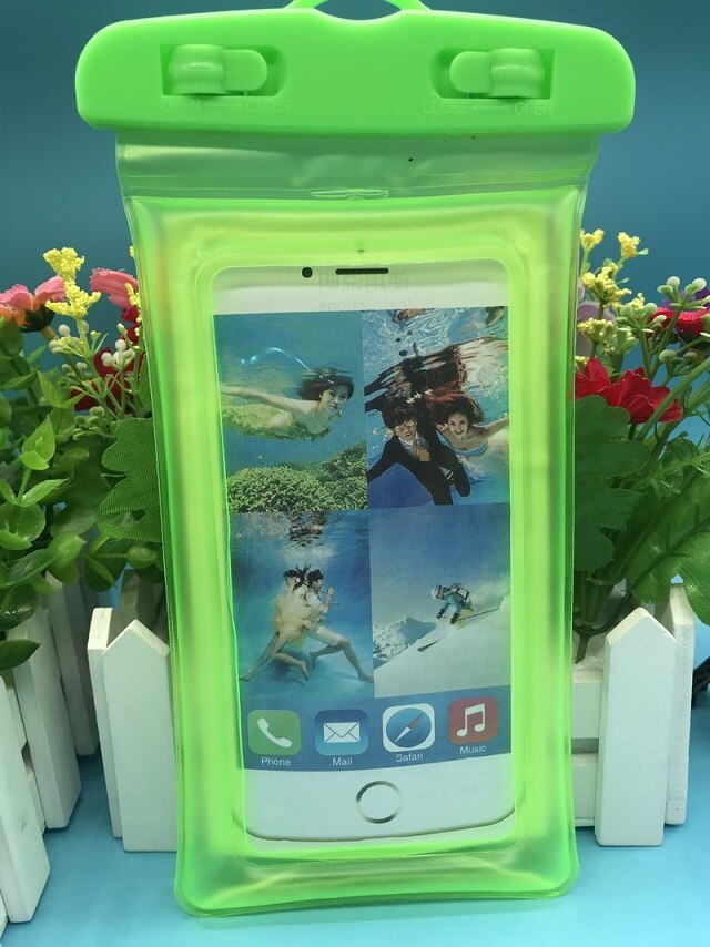 Runseeda 6Inch Floating Airbag Swimming Bag Waterproof Mobile Phone Pouch Cell Phone Case For Swim Diving Surfing Beach Use