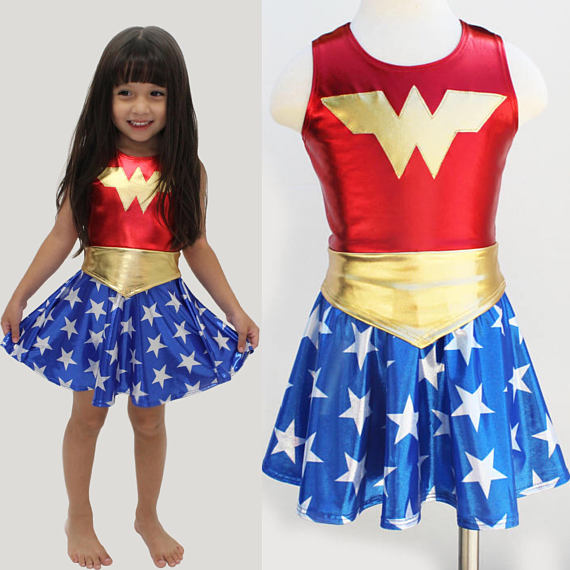 SuperHero Girls Costume for Kids TuTu Dress Halloween Costume (3-9Years) Wonder Girls Party Dress