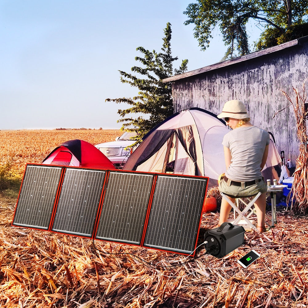 Dokio Brand Flexible Foldable 200W(50Wx4) Mono Solar Panel High Power Portable Solar Panel For RV&Boat&Travel Solar Panel 200W