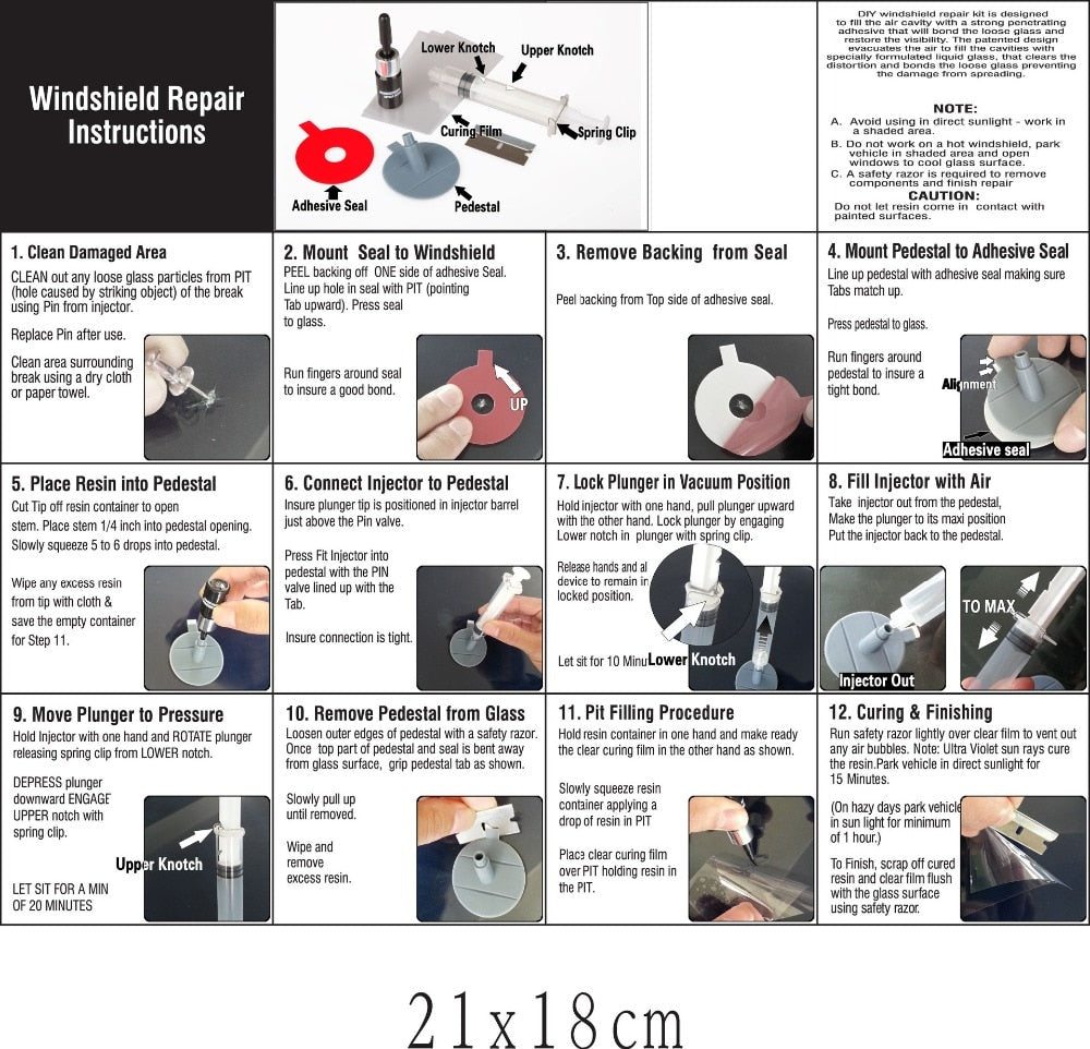Practical DIY Car Windshield Repair Kit tools Auto Glass Windscreen Repair Set For Auto Window Chip Crack Star Bullseye