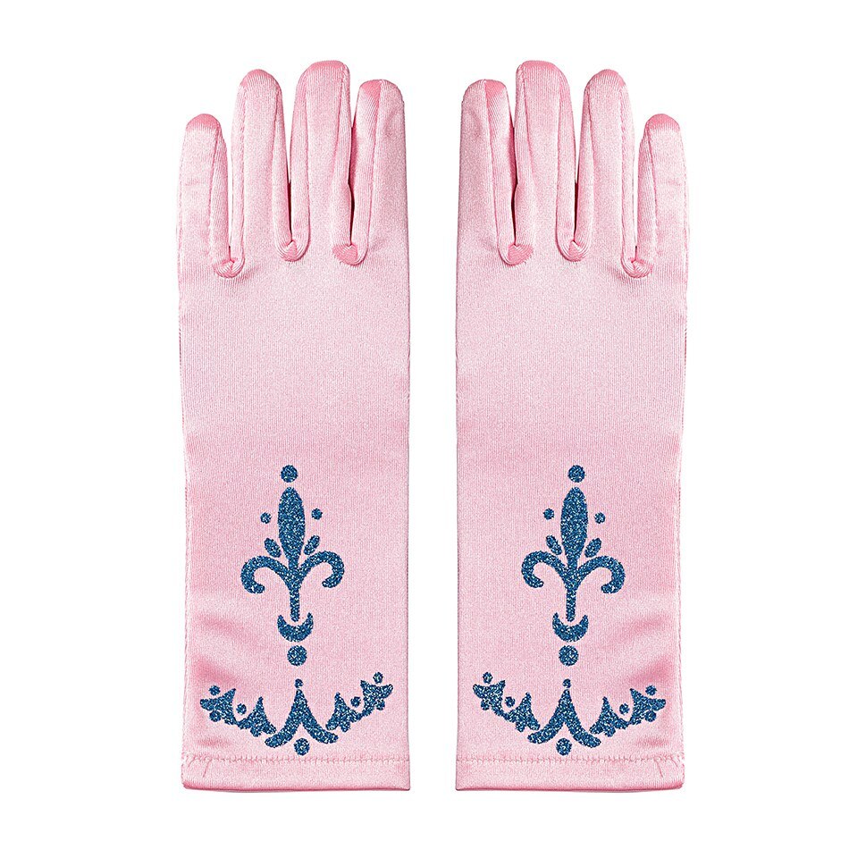 VOGUEON Girls Rapunzel Snow White Mermaid Jasmine Wig Braid Children Rainbow Wing Gloves Party Accessory Kids Halloween Costume