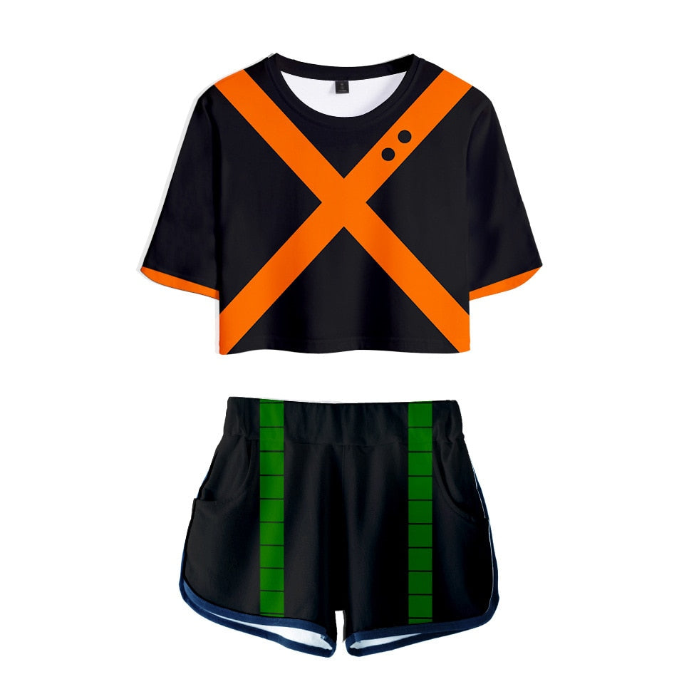 Girl MHA My Hero Academy Cosplay Costume Ochaco Uraraka Asui Tsuyu Summer Skirt Plus Size Todoroki Shoto Bakugou Katsuki Suits