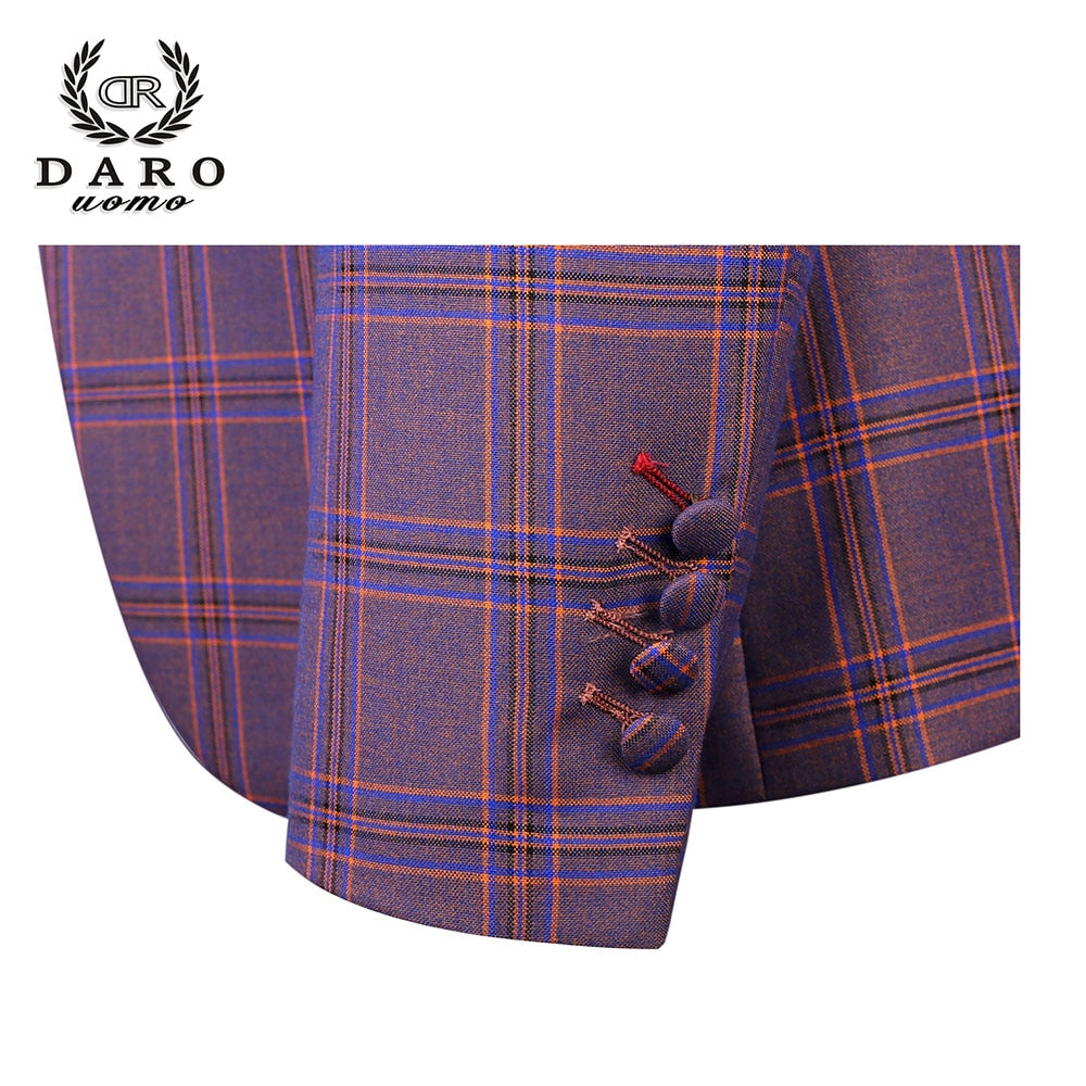 2023 DR DARO UOMO New Men Suits 3 Pieces Slim Fit Wedding Dress Suits Blazer Pant and Vest DRV8193