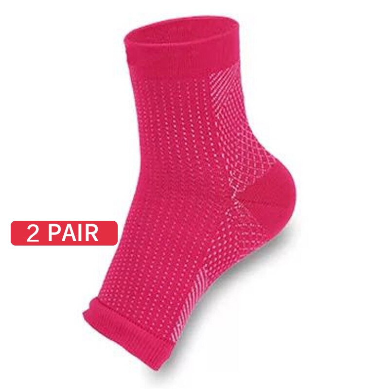 Plus Size S-2XL 2Pairs Socks Foot Compression Sleeve Anti Plantar Support Anklets Protector Basketball Soccer Ankle Relief Sock