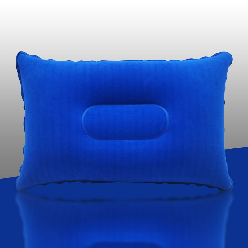 Inflatable Air Pillow Bed Sleeping Camping Pillow PVC Nylon Neck Stretcher Backrest Pillow for Travel Plane Head Rest Support