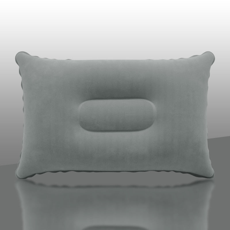 Inflatable Air Pillow Bed Sleeping Camping Pillow PVC Nylon Neck Stretcher Backrest Pillow for Travel Plane Head Rest Support