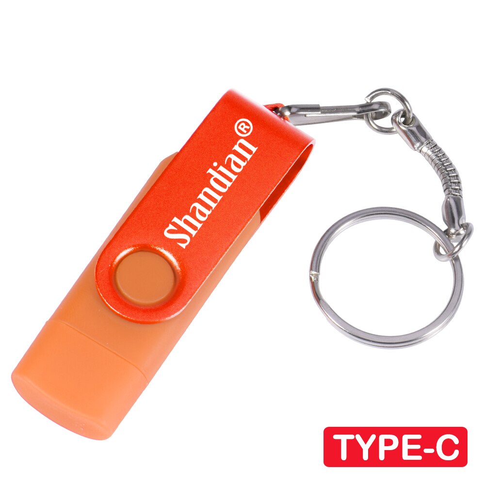 OTG Phone Extensions Pen Drive Real Capacity USB Flash Drives Free Custom Logo Memory Stick With Key Chain U Disk 64GB/32GB/16GB