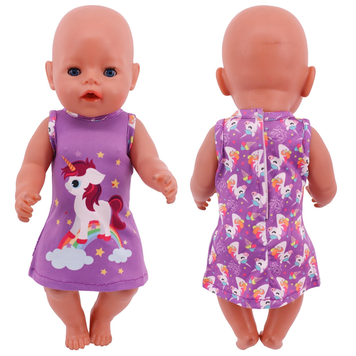 Doll Clothes Purple Series Dsinesy Unicorn Dress Doll Shoes For 18 Inch American&43m Reborn Baby Reborn New Born Doll Girl's Toy