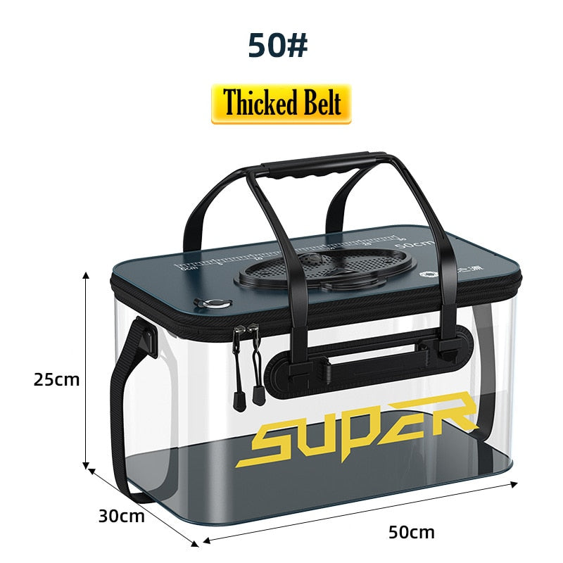 Portable Fishing Bag Foldable Fishing Bucket Live Fish Box Camping Water Container Pan Basin Fishing Gear Tackle Storage Bag