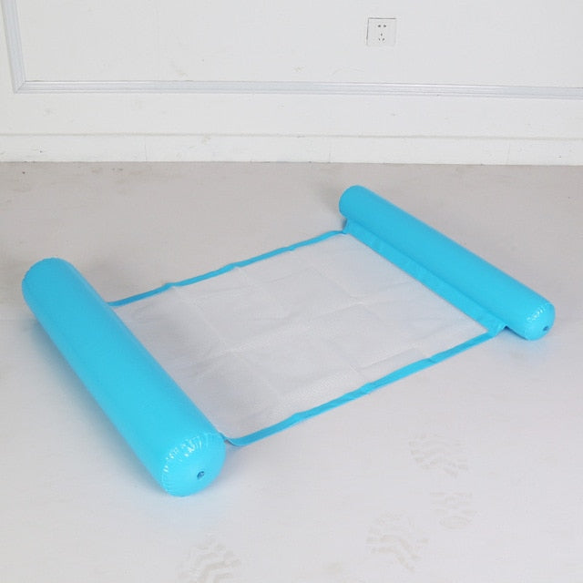 Foldable Floating Water Hammock Float Lounger Inflatable Pool mat Floating Bed Chair Swimming air mattress Pool accessories