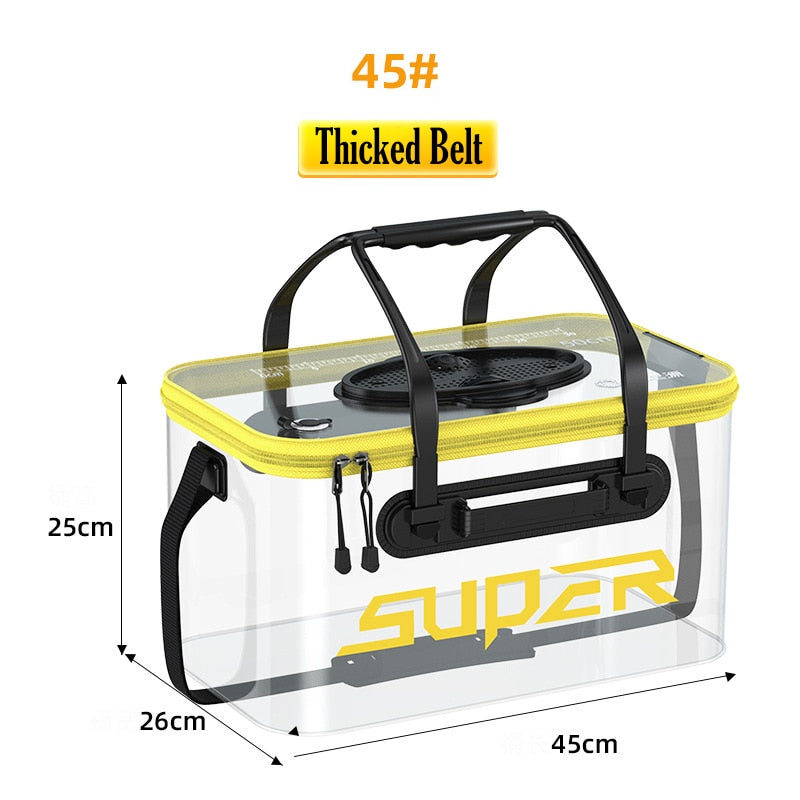 Portable Fishing Bag Foldable Fishing Bucket Live Fish Box Camping Water Container Pan Basin Fishing Gear Tackle Storage Bag