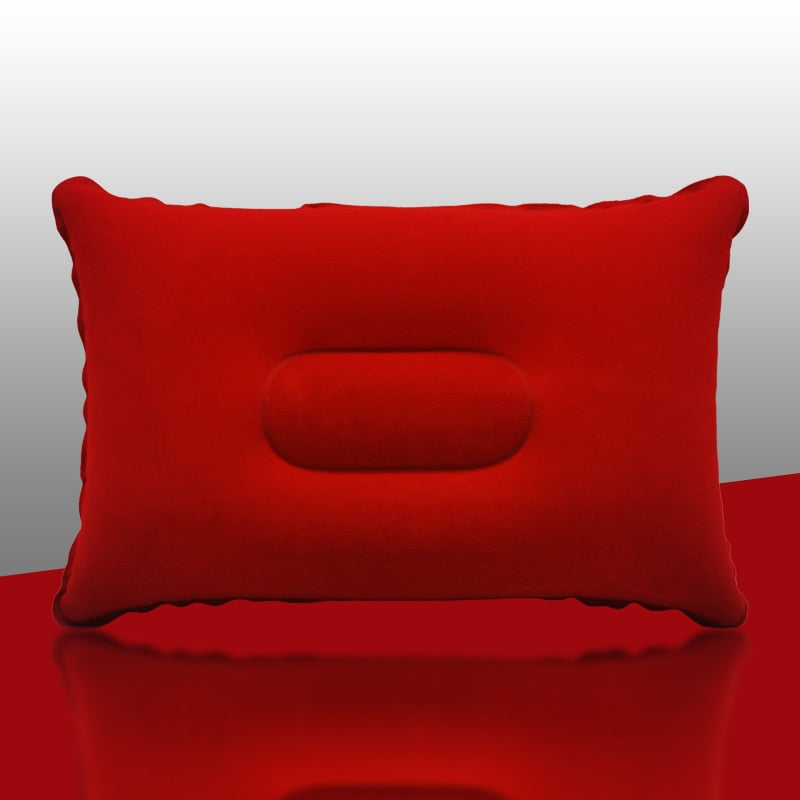 Inflatable Air Pillow Bed Sleeping Camping Pillow PVC Nylon Neck Stretcher Backrest Pillow for Travel Plane Head Rest Support