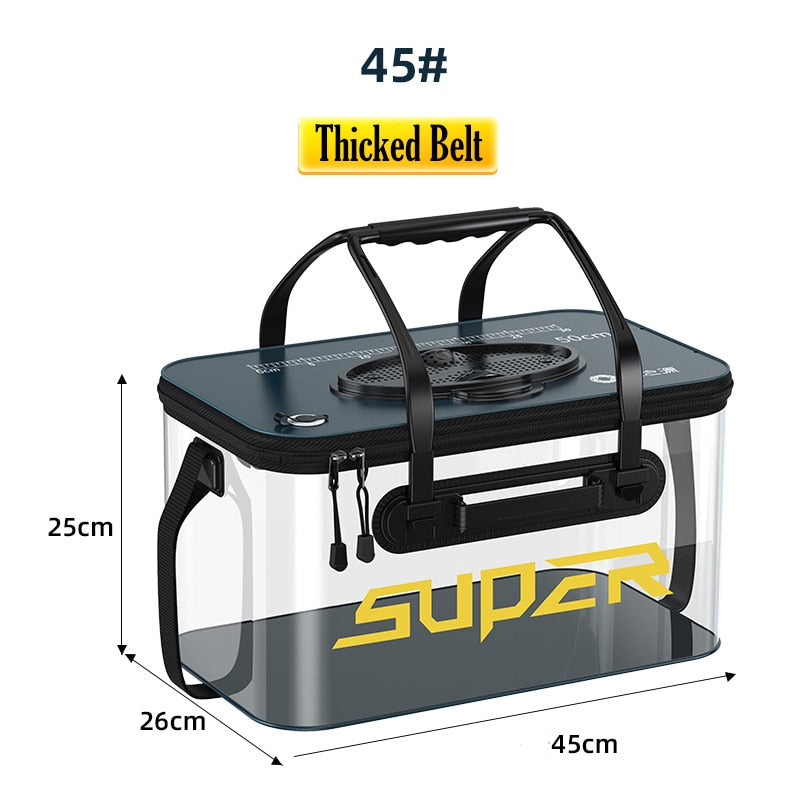 Portable Fishing Bag Foldable Fishing Bucket Live Fish Box Camping Water Container Pan Basin Fishing Gear Tackle Storage Bag