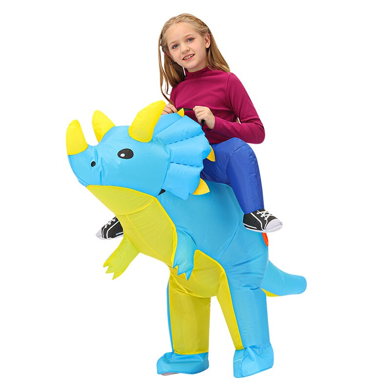 Kids Child Dinosaur Inflatable Costume Cartoon Anime Dress Suit Purim Halloween Christmas Party Cosplay Costumes for Boys Girls