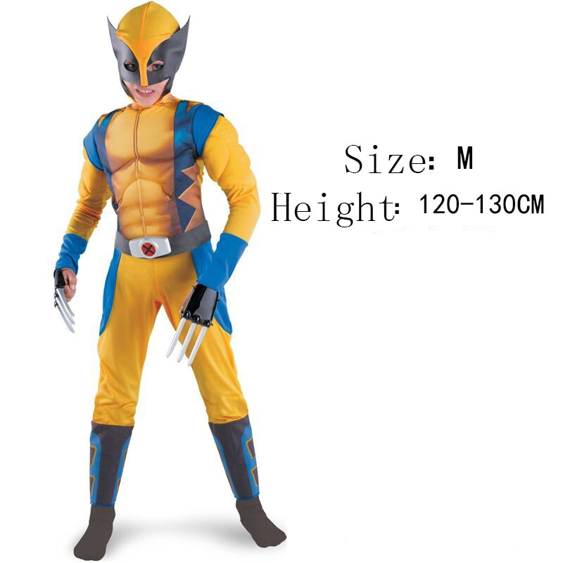 Halloween Performance Props Children Kids Holloween Costume for Cosplay Muscle Golden Wolf with Claws Suit Clothes Child Gift