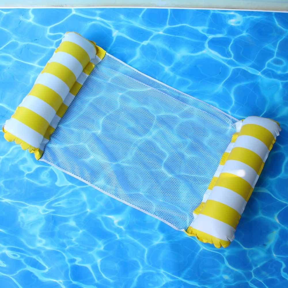 Foldable Floating Water Hammock Float Lounger Inflatable Pool mat Floating Bed Chair Swimming air mattress Pool accessories
