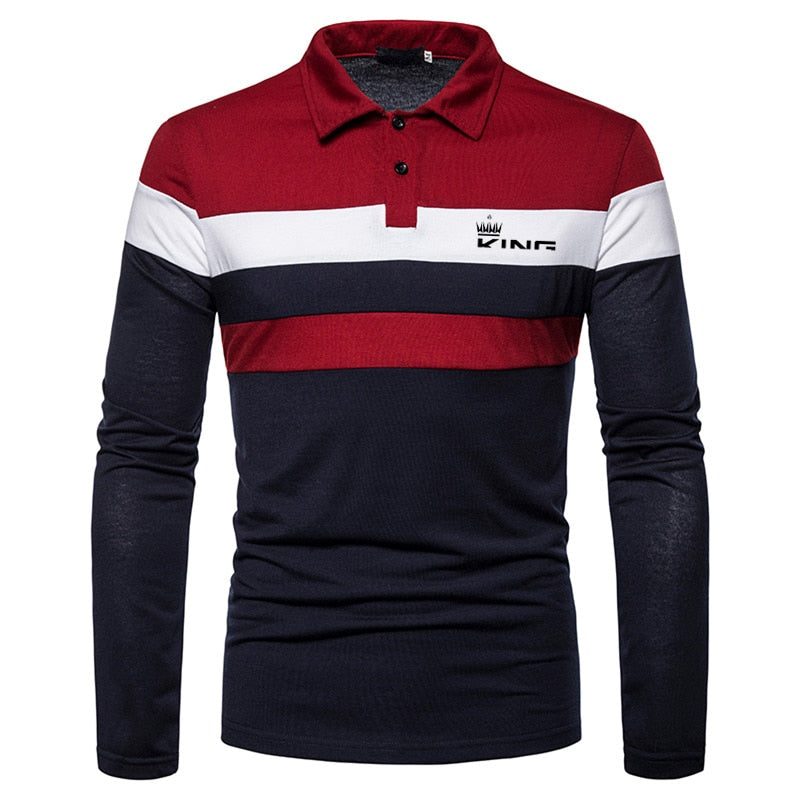 Men Polo Men Shirt Long Sleeve Polo Shirt Contrast Color Polo New Clothing Four Seasons Streetwear Casual Fashion Men Tops