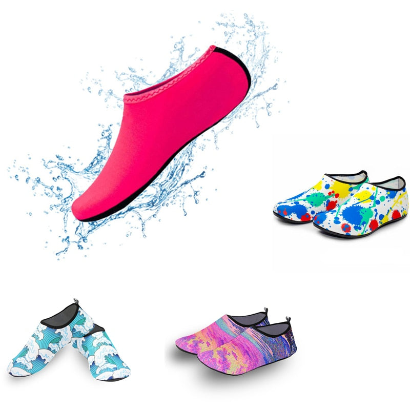 Water Shoes Men Women Swimming Socks Printing Color Summer Beach Sneakers Seaside Sneaker Socks Slippers for Men Women