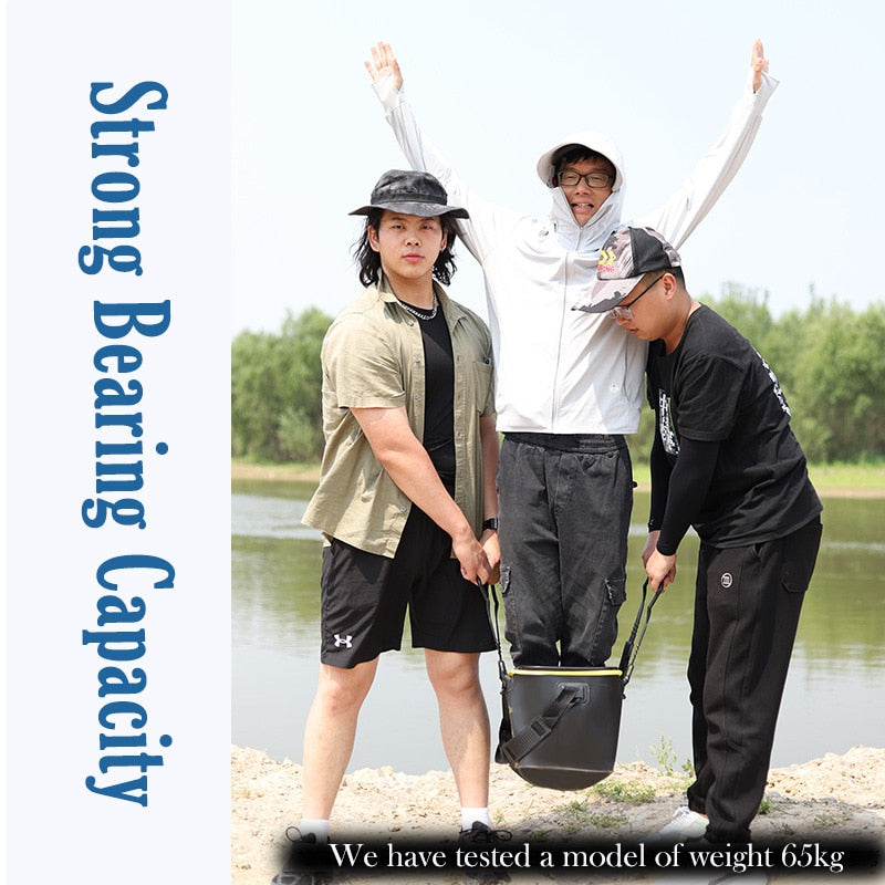 Portable Fishing Bag Foldable Fishing Bucket Live Fish Box Camping Water Container Pan Basin Fishing Gear Tackle Storage Bag
