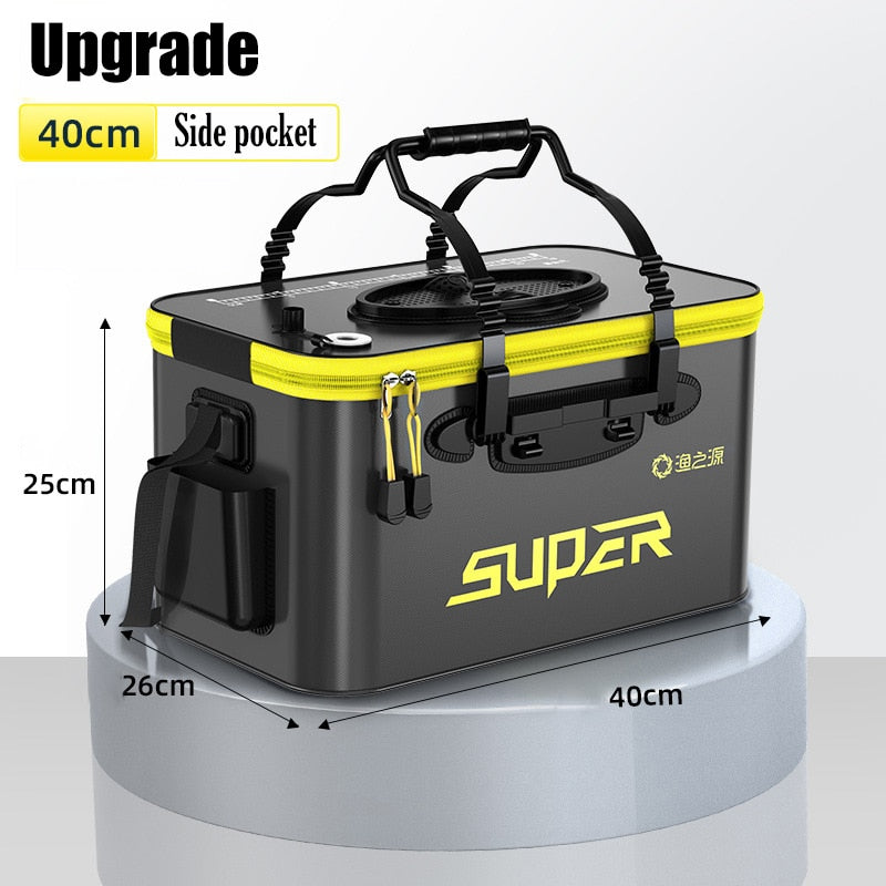 Portable Fishing Bag Foldable Fishing Bucket Live Fish Box Camping Water Container Pan Basin Fishing Gear Tackle Storage Bag