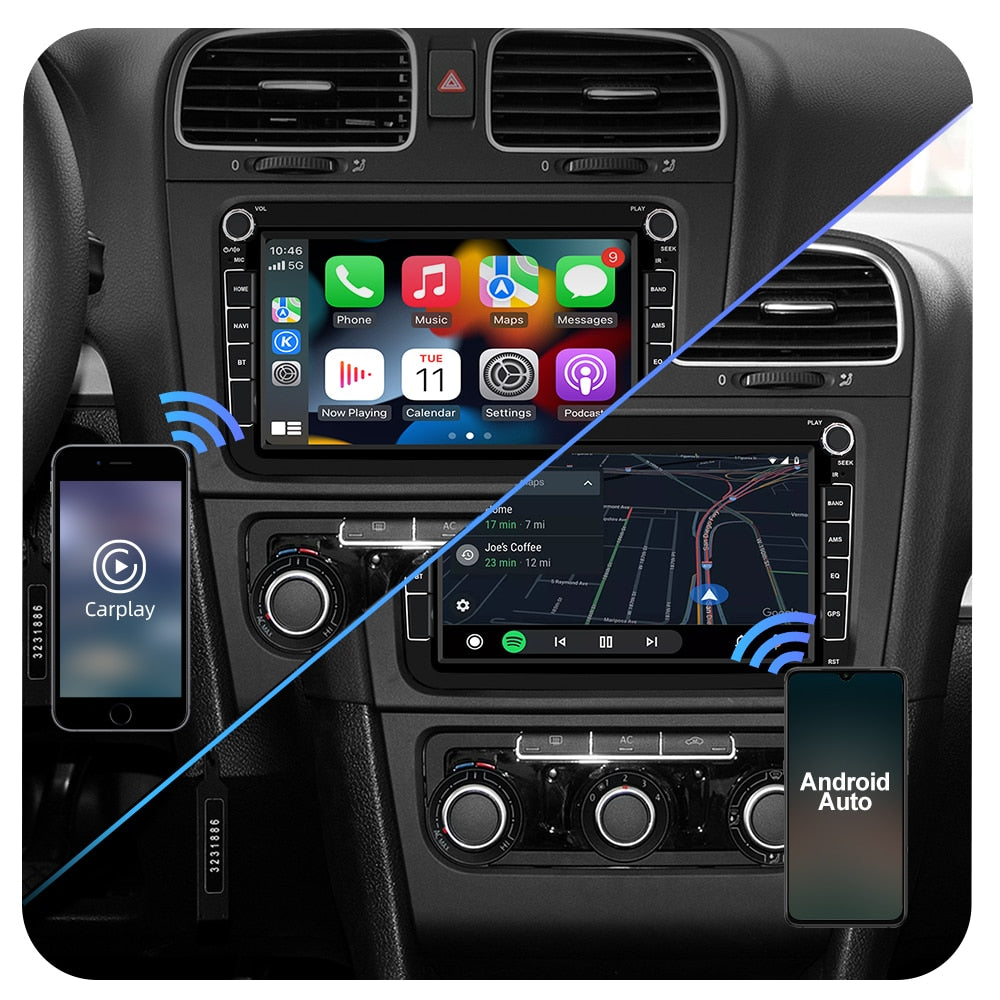 Isudar T72 2 Din Car Multimedia player Android 10 For VW/Volkswagen/POLO/PASSAT B6/B7/Golf/Tiguan/Skoda GPS Car Radio Audio Auto