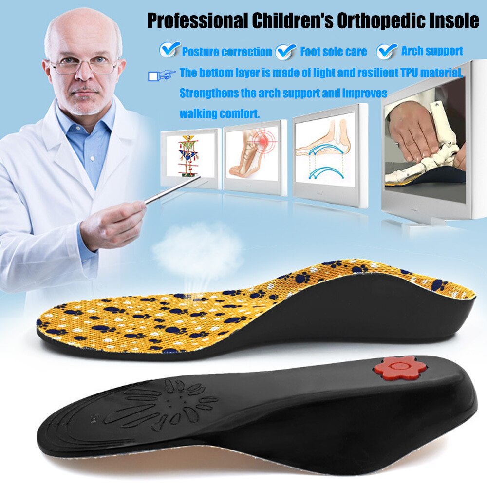 Kids Sneakers Flat Foot Orthopedic Insoles for Children Shoes Comfort Sole Fascitis Plantar High Arch Support Orthotic Insoles