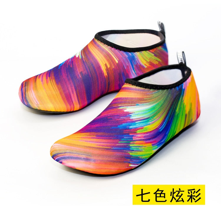 Water Shoes Men Women Swimming Socks Printing Color Summer Beach Sneakers Seaside Sneaker Socks Slippers for Men Women