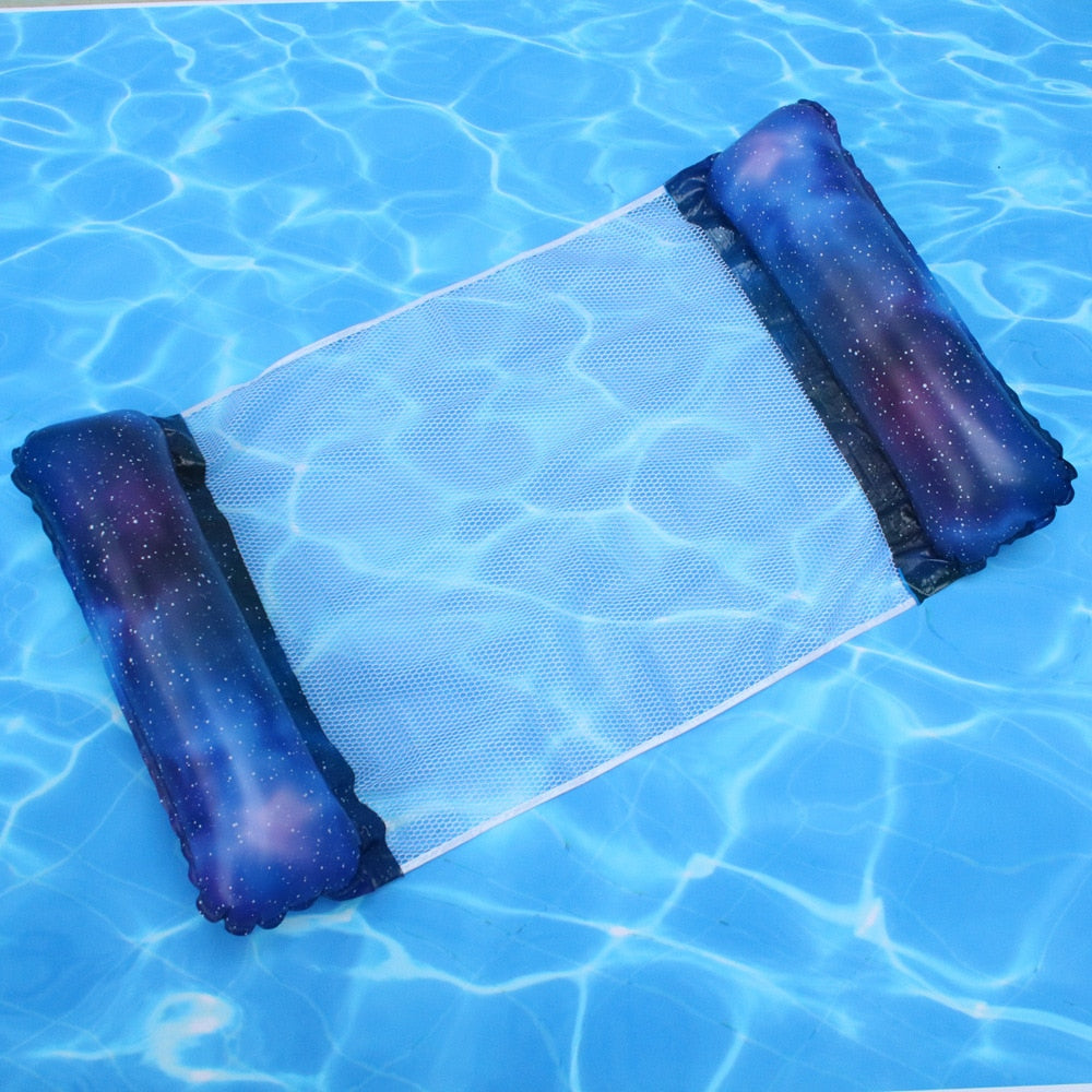 Foldable Floating Water Hammock Float Lounger Inflatable Pool mat Floating Bed Chair Swimming air mattress Pool accessories
