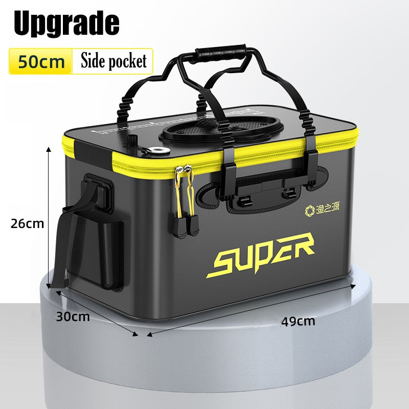 Portable Fishing Bag Foldable Fishing Bucket Live Fish Box Camping Water Container Pan Basin Fishing Gear Tackle Storage Bag