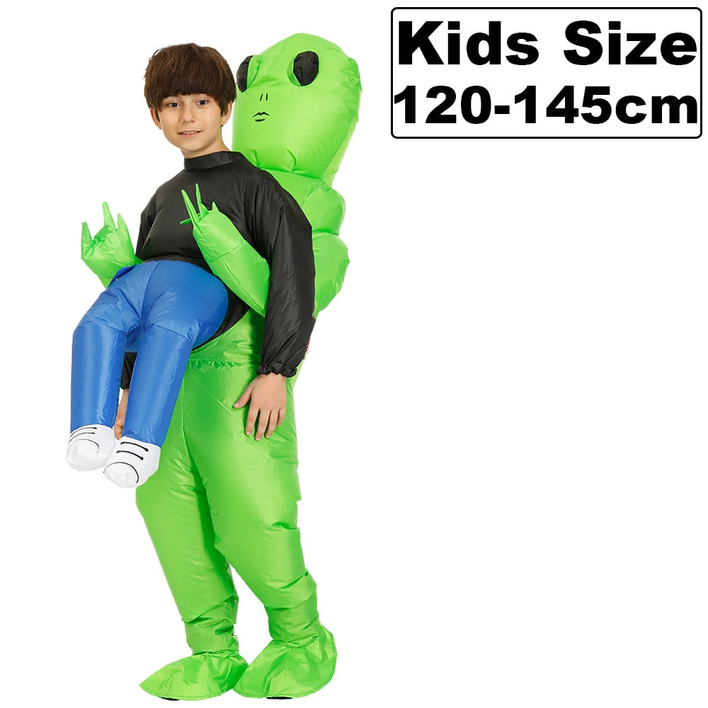 Kids Adult ET Alien Inflatable Costume Anime Suits Dress Mascot Halloween Party Cosplay Costumes for Man Woman Boys Girls