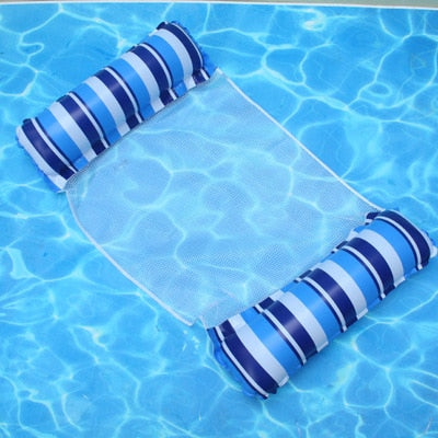 Foldable Floating Water Hammock Float Lounger Inflatable Pool mat Floating Bed Chair Swimming air mattress Pool accessories