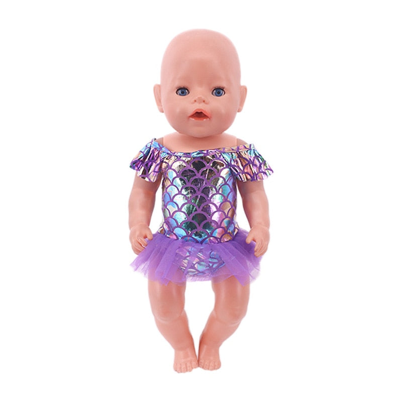 Doll Clothes Purple Series Dsinesy Unicorn Dress Doll Shoes For 18 Inch American&43m Reborn Baby Reborn New Born Doll Girl's Toy