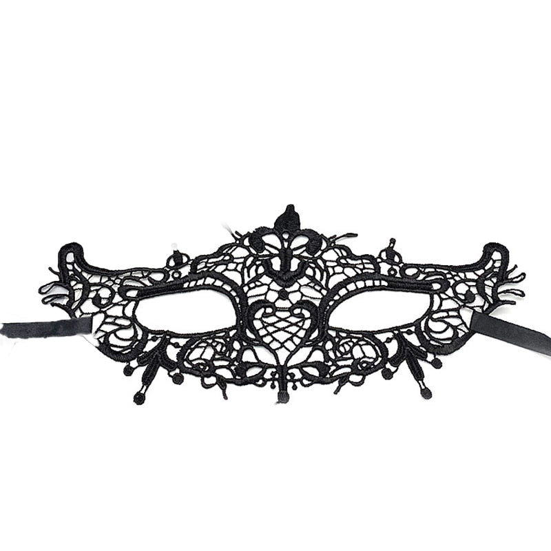 Women Hollow Lace Masquerade Face Mask Sexy Cosplay Prom Party Props Costume Halloween Masquerade Mask Nightclub Queen Eye Mask