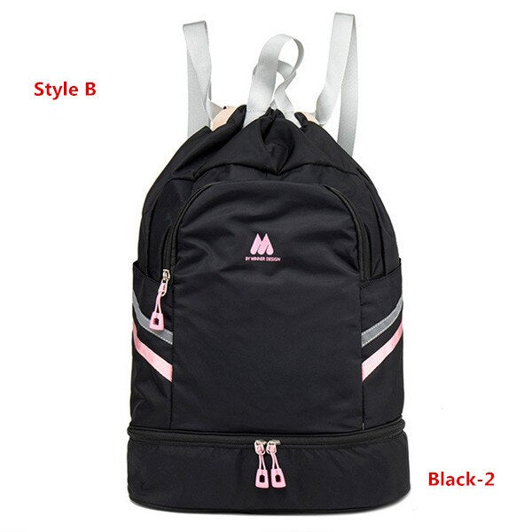 Multifunction Backpack Women's Yoga Swim Sports Fitness Organizer Pouch Waterproof Travel Clothes Shoes Ipad Storage Accessories