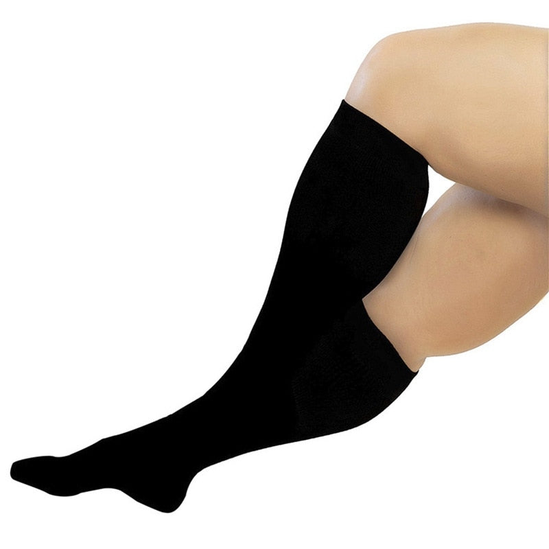 Plus Size 3XL-7XL Running Athletics Compression Sleeves Leg Calf Men 30-40mmHg Toeless Stockings Medical Varicose Veins Sock