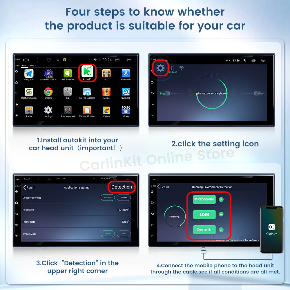 Carlinkit Wired/Wireless CarPlay Wireless Android Auto Dongle Mirror For Modify Android Screen Car Ariplay Smart Link IOS 14 15