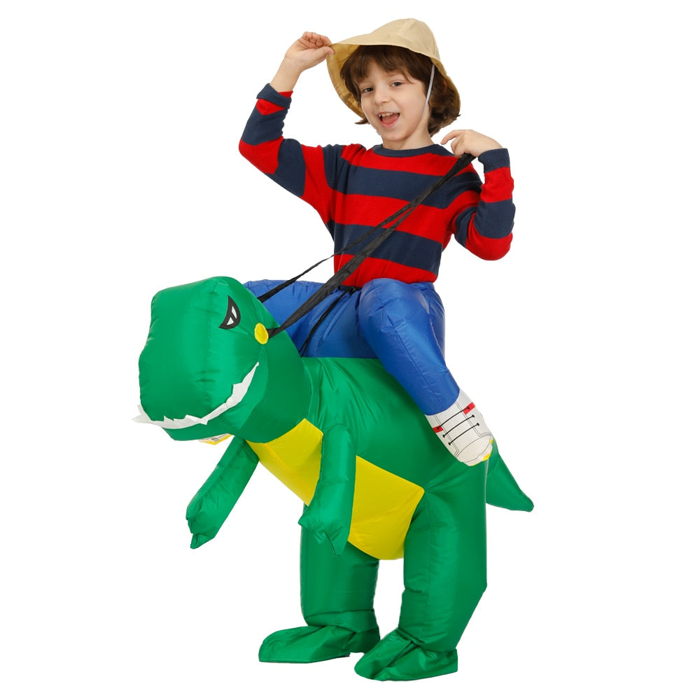 Kids Child Inflatable Dinosaur Costume Anime Mascot Dress Suit Halloween Purim Christmas Party Cosplay Costumes for Boys Girls